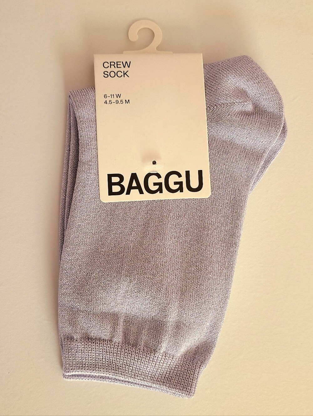 BAGGU Lilac/Lavendar Sparkle Crew Socks